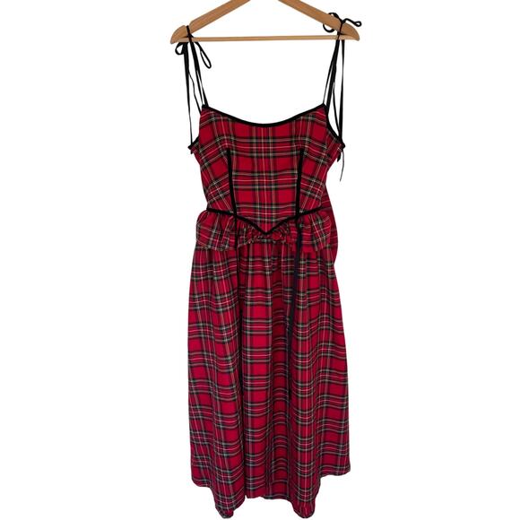 Eliza Faulkner Tessa Dress Red Plaid Size Medium - Picture 4 of 8